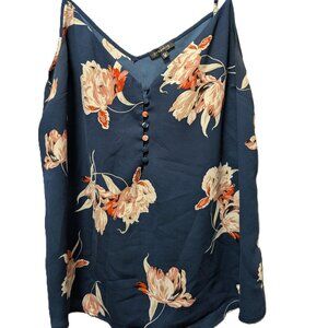 Floral Dark Blue Tank Top